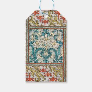 Daffodil chintz art nouveau-blomman tapet presentetikett