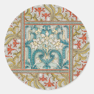 Daffodil chintz art nouveau-blomman tapet runt klistermärke