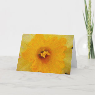 Daffodil Close Impressionistic Art Card Kort