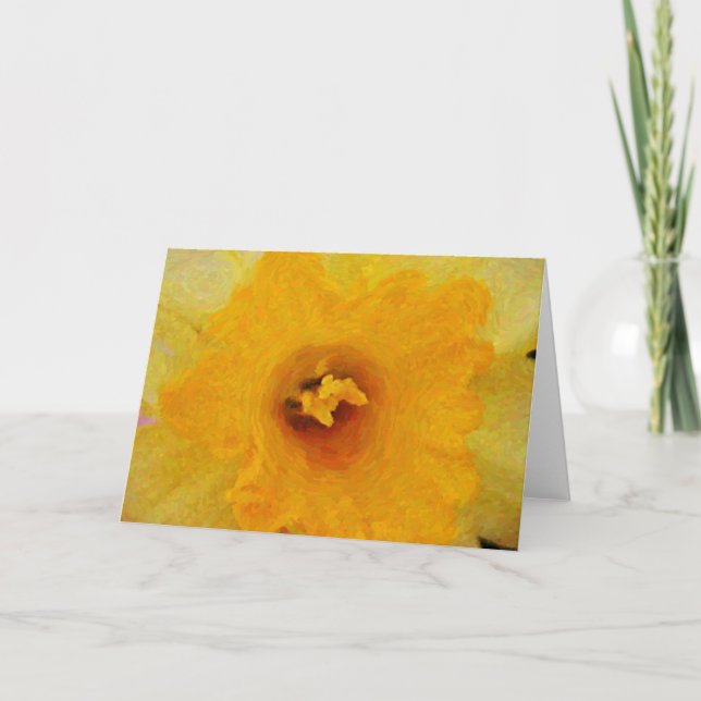 Daffodil Close Impressionistic Art Card Kort (Framsida)