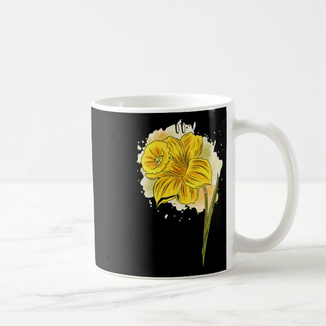 Daffodil Daffodils Flowers Blommigt Vår Påsk Da Kaffemugg (Höger)