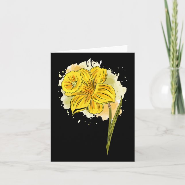 Daffodil Daffodils Flowers Blommigt Vår Påsk Da Kort (Framsida)