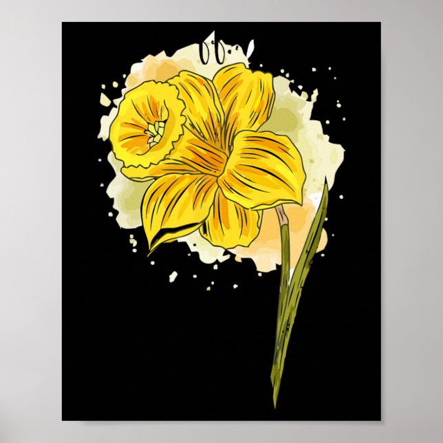 Daffodil Daffodils Flowers Blommigt Vår Påsk Da Poster (Framsidan)