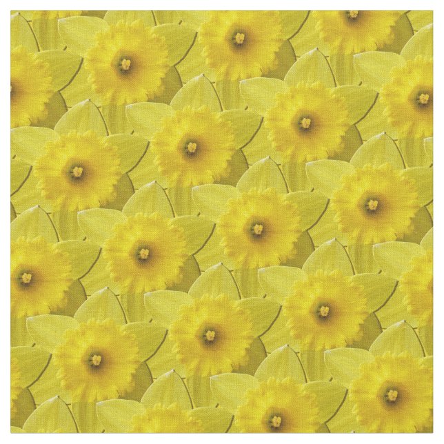 Daffodil Fabric Påsk Flower Gult Fabrics Tyg (Närbild)