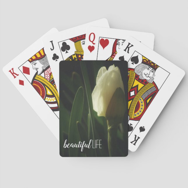 Daffodil Flower Beval Life Quote Casinokort (Baksidan)