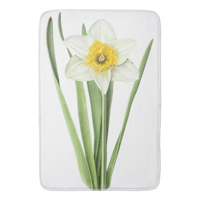 Daffodil Flower Botanical Art Badrumsmatta (Framsidan (Vertikal))