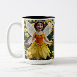 Daffodil Flower Fairy Två-Tonad Mugg