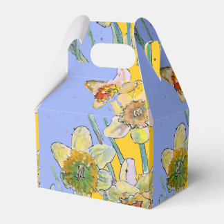 Daffodil Flower Painting blommigt Blåstötlåda Presentaskar