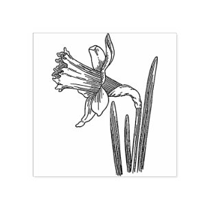 Daffodil Flower Rubber stamp Stämpel