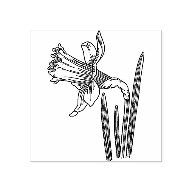 Daffodil Flower  Rubber stamp Stämpel (Tryck)