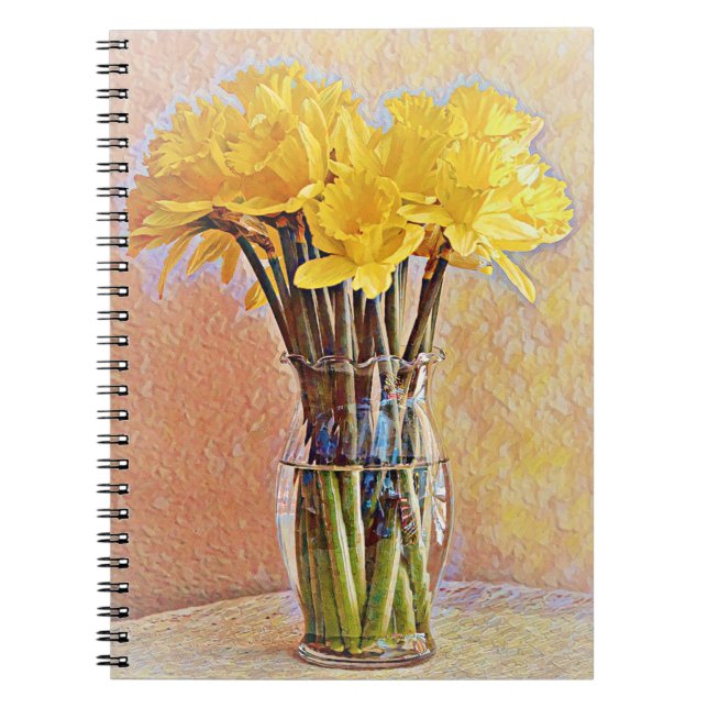 Daffodil Flowers Life Art Journal bärbara dator Anteckningsbok (Framsidan)