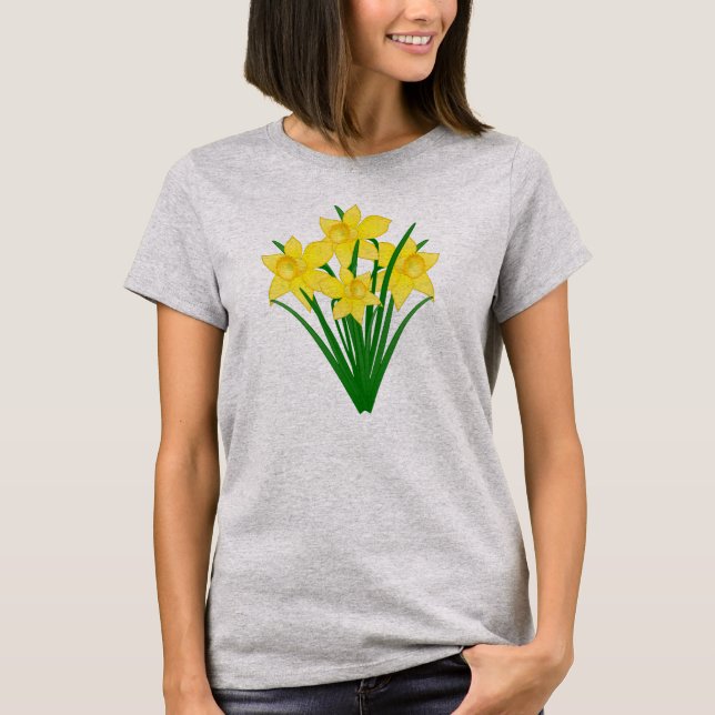Daffodil Flowers T Shirt (Framsida)
