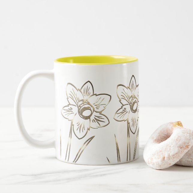 Daffodil Flowers Teckning Gardener Mugg (Med munk)
