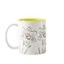 Daffodil Flowers Teckning Gardener Mugg