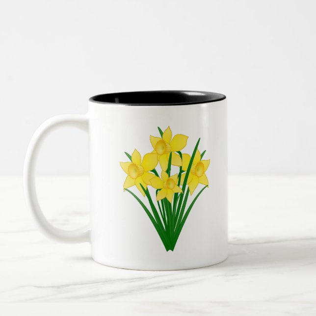 Daffodil Flowers Två-Tonad Mugg (Vänster)