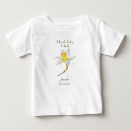 Daffodil födelsedagsmånad Mars vattenfärg T-Shirt