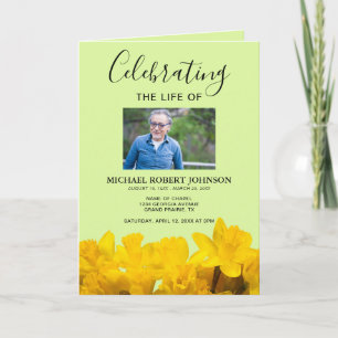 Daffodil Funeral Program Modern serviceordning
