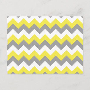 Daffodil Grått och White Zigzag 2 Vykort