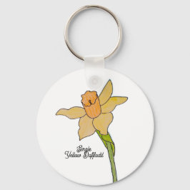 Daffodil Gult 1 Nyckelring