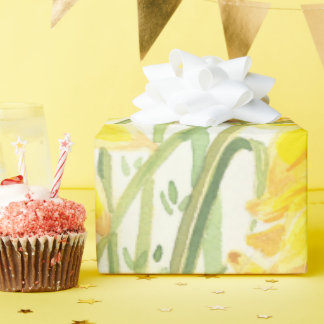 Daffodil Gult Blomklistrad Papper Presentpapper