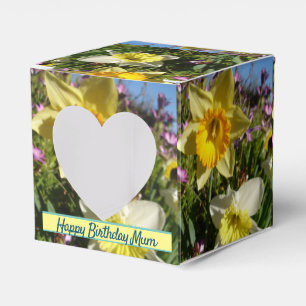 Daffodil Gult Blommigt Birthday Cake Favbox Presentaskar