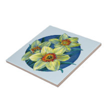 Daffodil gult Blue bra Art-målning