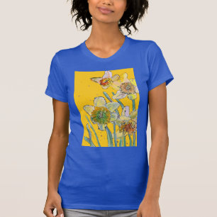 Daffodil Gult daffodils blommigt Vattenfärg Flower T Shirt