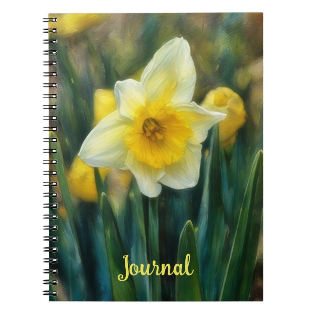 Daffodil Gult Flower Personal Journal Anteckningsbok (Framsidan)