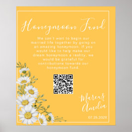 Daffodil Gult & White Daisys Honeymoon Fund Poster