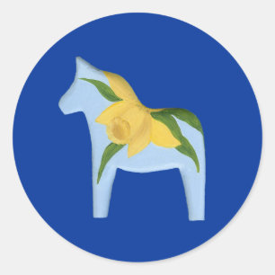 Daffodil Horse Sticker Runt Klistermärke