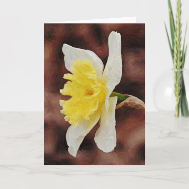 Daffodil Impressionistiskt Gouache Artsy-antecknin Kort (Framsida)