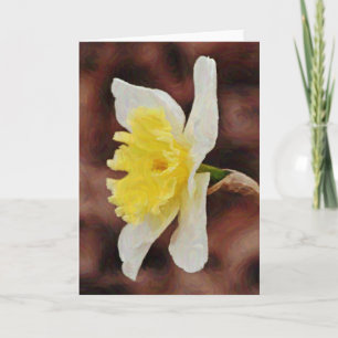 Daffodil Impressionistiskt Gouache Artsy-antecknin Kort