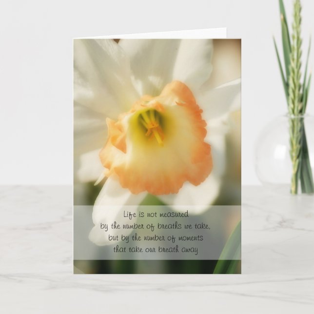 Daffodil Life Quote Card Kort (Framsida)