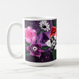 Daffodil Lila av viskBlommigt Black Rosa Daisy Daf Kaffemugg