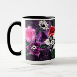 Daffodil Lila av viskBlommigt Black Rosa Daisy Daf Mugg