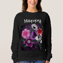Daffodil Lila av viskBlommigt Black Rosa Daisy Daf T Shirt