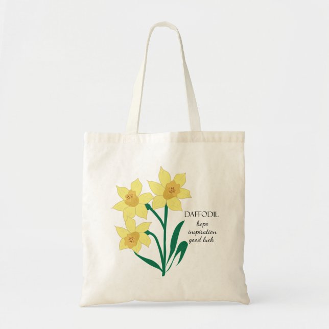 Daffodil March Birth Month Flower Bag Tygkasse (Framsidan)