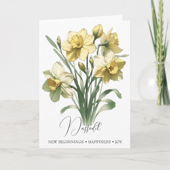 Daffodil March Birtud Birthday Card Kort (Framsida)