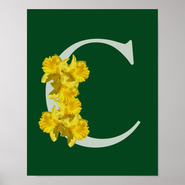 Daffodil Monogram Initial C- Poster (Framsidan)