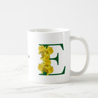 Daffodil Monogram Initial E Namn Kaffemugg