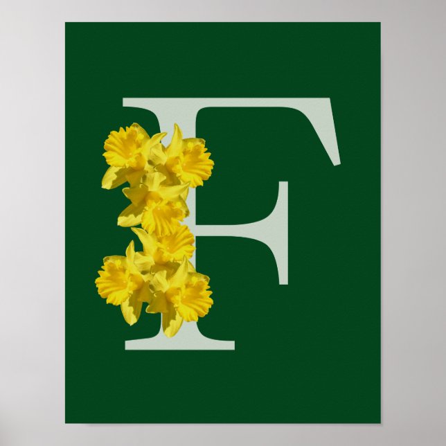 Daffodil Monogram Initial F Poster (Framsidan)