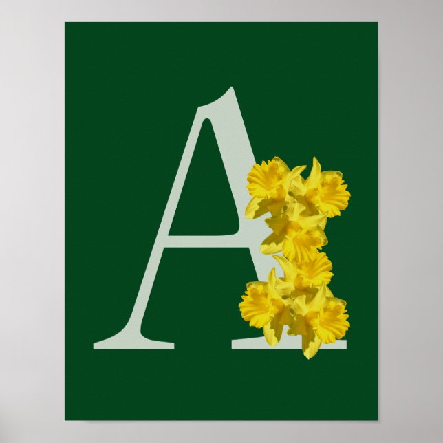 Daffodil Monogram Inledande A Poster (Framsidan)