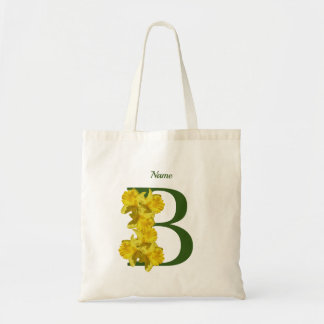 Daffodil Monogram Inledande B Ditt namn Tygkasse