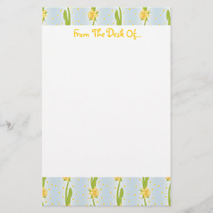 Daffodil Mönster Brevpapper