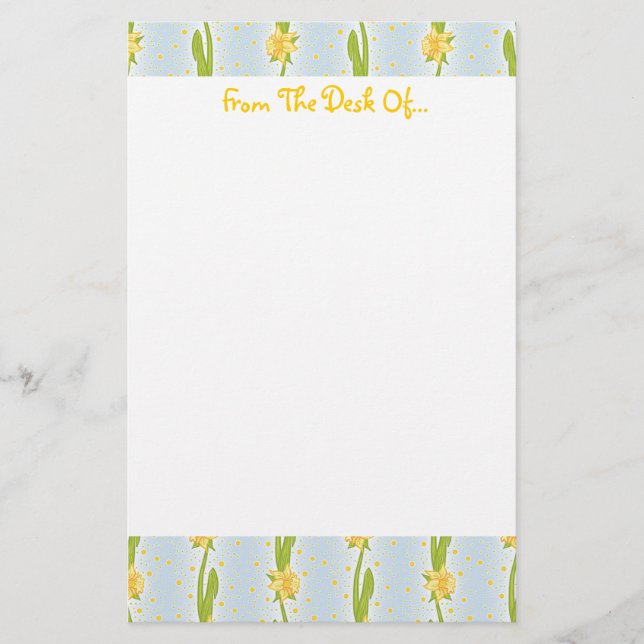 Daffodil Mönster Brevpapper (Framsida)