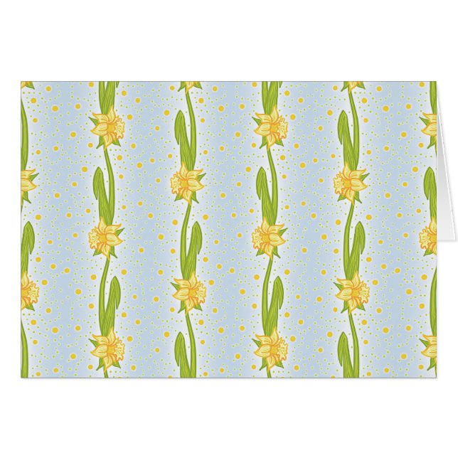 Daffodil Mönster Hälsningskort (Framsidan Horizontal)