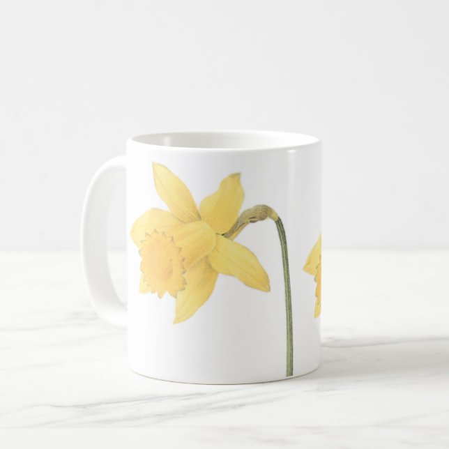 daffodil(Narcissus pseudo-narcissus) från Redouté Kaffemugg (Framsida vänster)