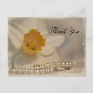 Daffodil och Pearls Bröllop Tack Vykort