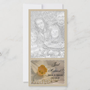 Daffodil- och Pearls Ny gifta-fotokort Meddelande