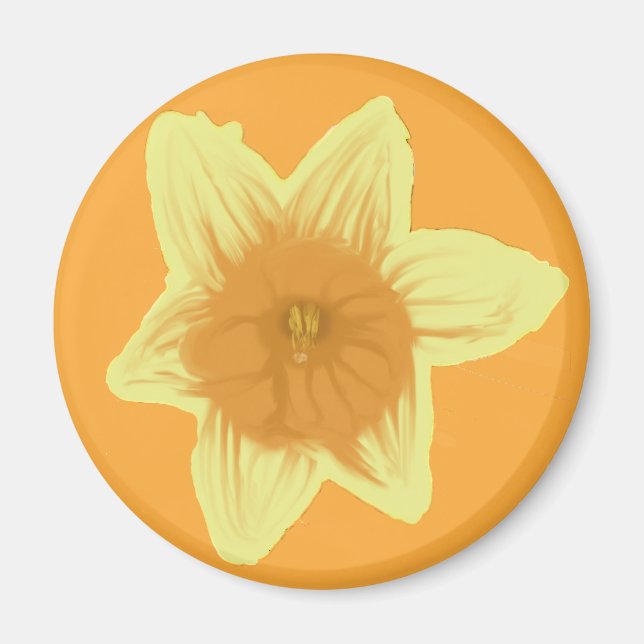 Daffodil Orange-knapp Magnet (Framsidan)